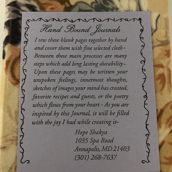 Hand Bound Journal - Velvet Fabric Cover - Picture 7 of 7